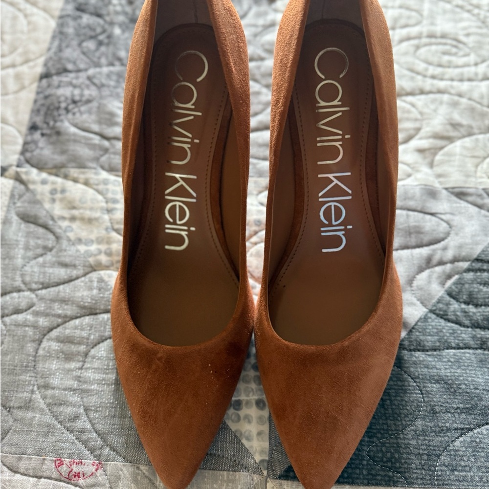 Calvin Klein Women's Tan Suede Heels